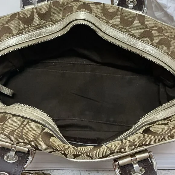 Coach Soho F12317 Signature Patchwork Satchel Vintage Y2K Jacquard C Logo Gold - Picture 16 of 16